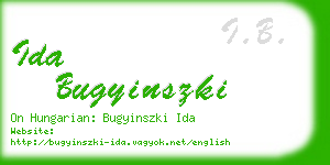 ida bugyinszki business card